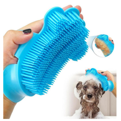 Pet Cat Bath Brush Rubber Dog Cleaning Massage Shampooing Comb Gloves Tool